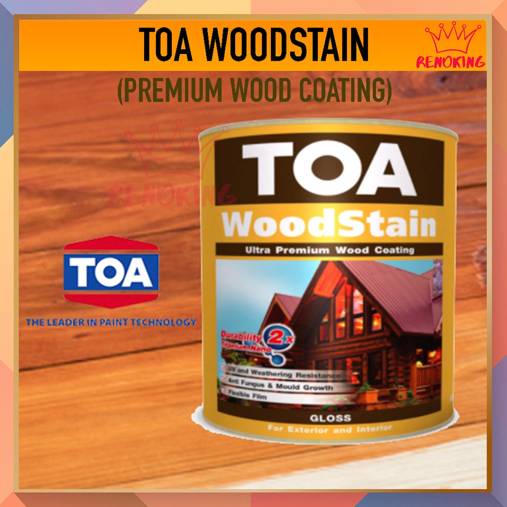 TOA Paint Woodstain Interior & Exterior Wood Shellac PaintSyelek Kayu 9100 Clear Gloss 1