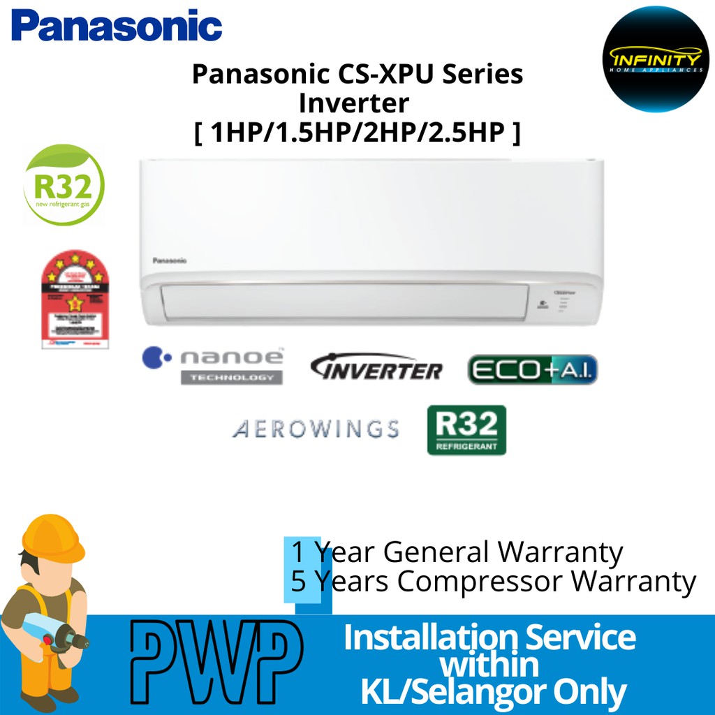 Panasonic X-Deluxe Inverter CS-XPUWKH/CU-XPUWKH 1.0HP 2.0HP R32 Air ...