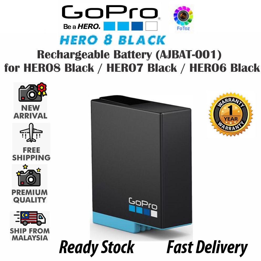 GoPro Rechargeable Li-Ion Battery 1220mAh (Hero 8 / Hero 7 / Hero 6 ...
