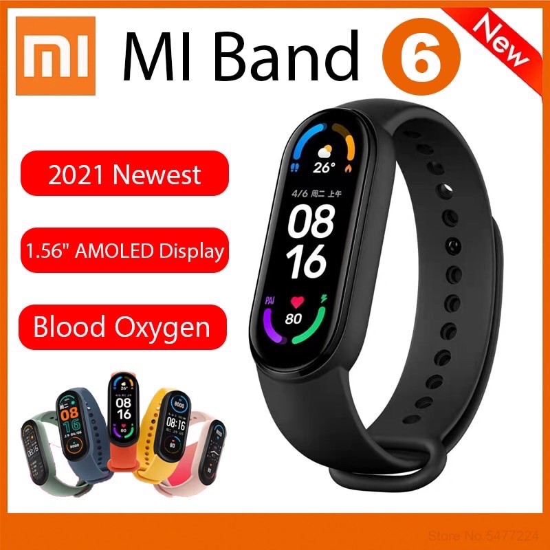 Xiaomi Mi Band 5 Smart Bracelet 4 Colors AMOLED Screen Miband 5 Smartband  Fitness Traker Bluetooth Sport Waterproof Smart Band