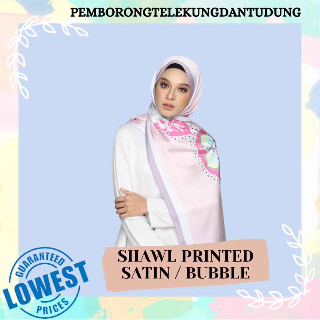 LELONG! SHAWL PRINTED SATIN VIETNAM | Shopee Malaysia