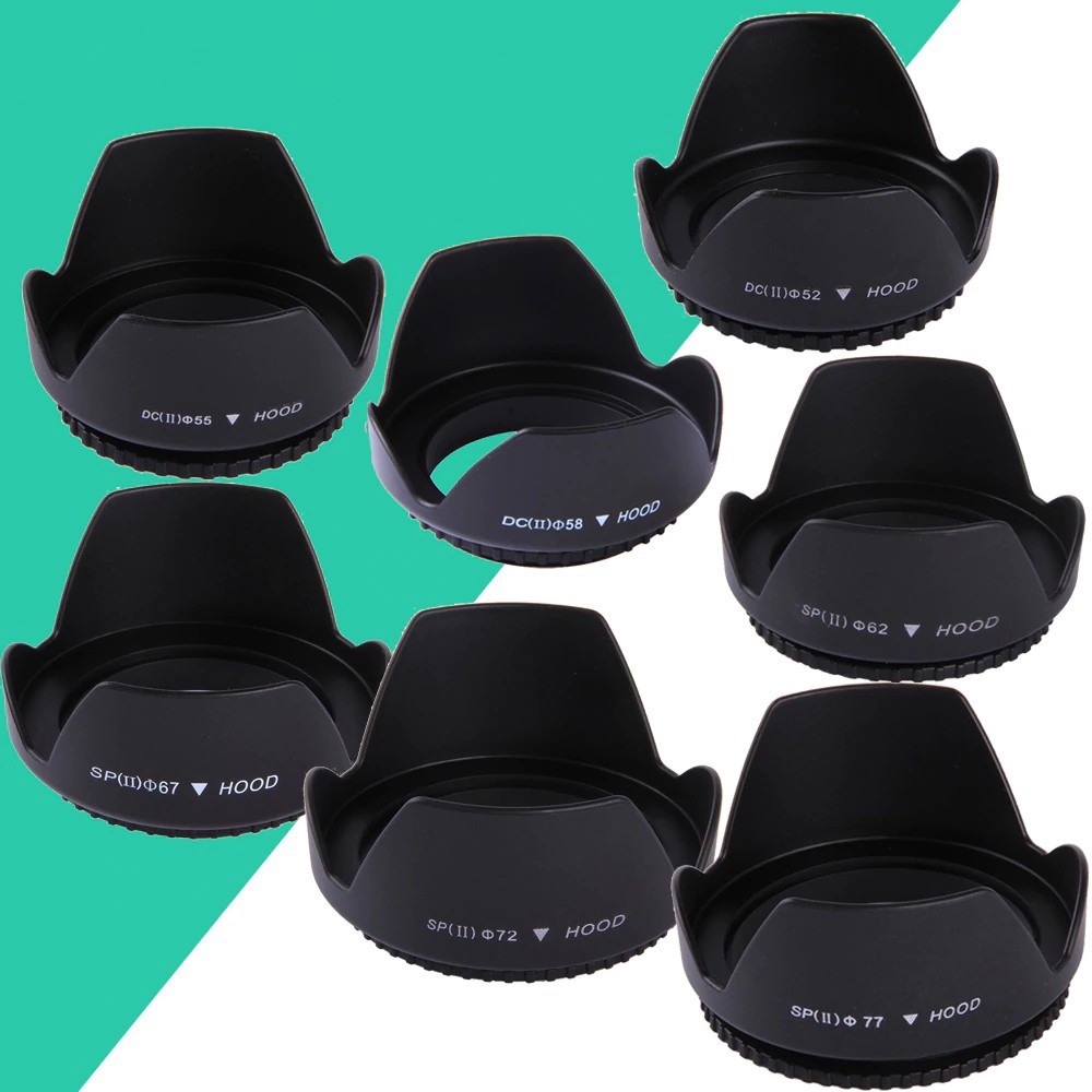 Universal Screwin Flower Lens Hood Digital DSLR Camera Crown Petal