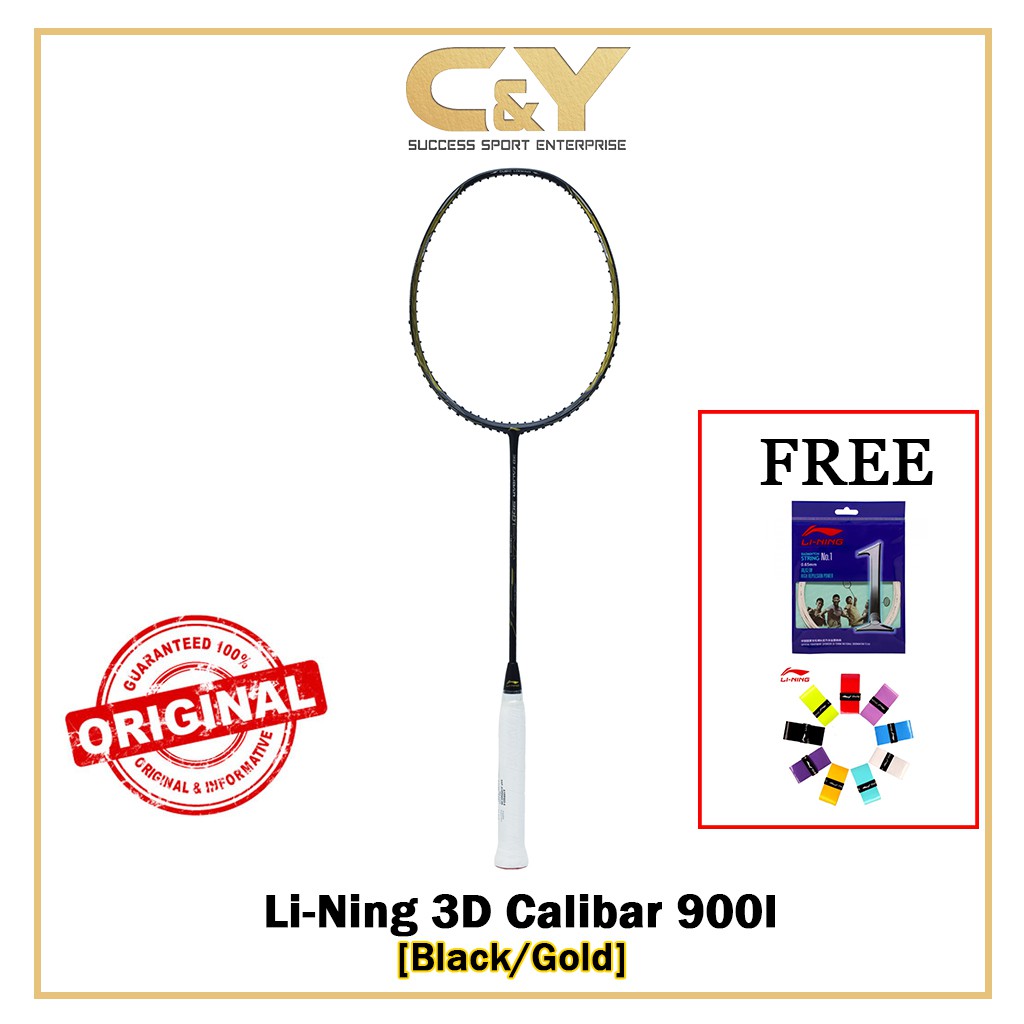 LI-NING BADMINTON RACKET 3D CALIBAR 900I(FOC LI-NING STRING NO.1+