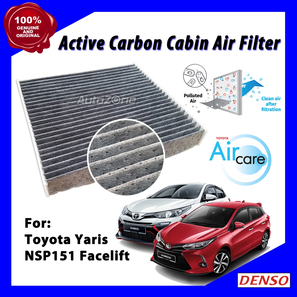 Toyota Yaris NSP151 Facelift Denso Japan 100% Active Carbon Cabin Air ...