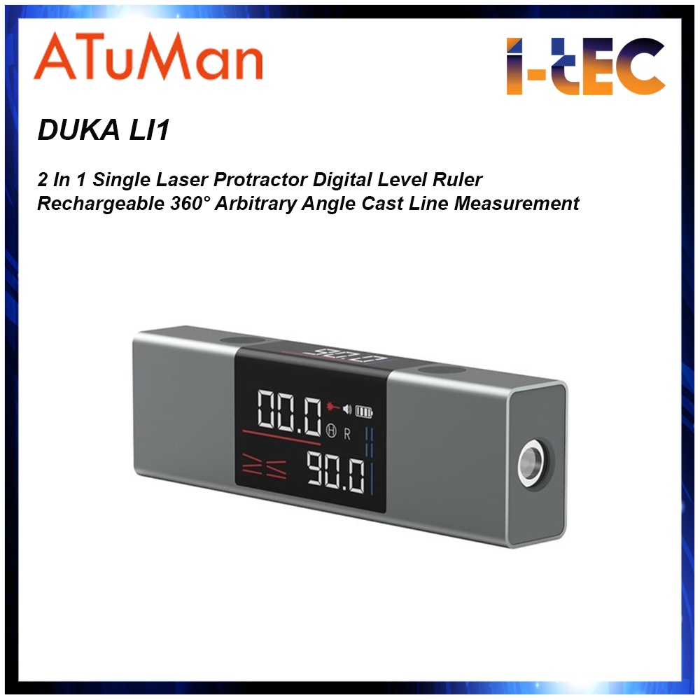 ATuMan DUKA LI1 Laser Protractor Digital Level Ruler Rechargeable Angle