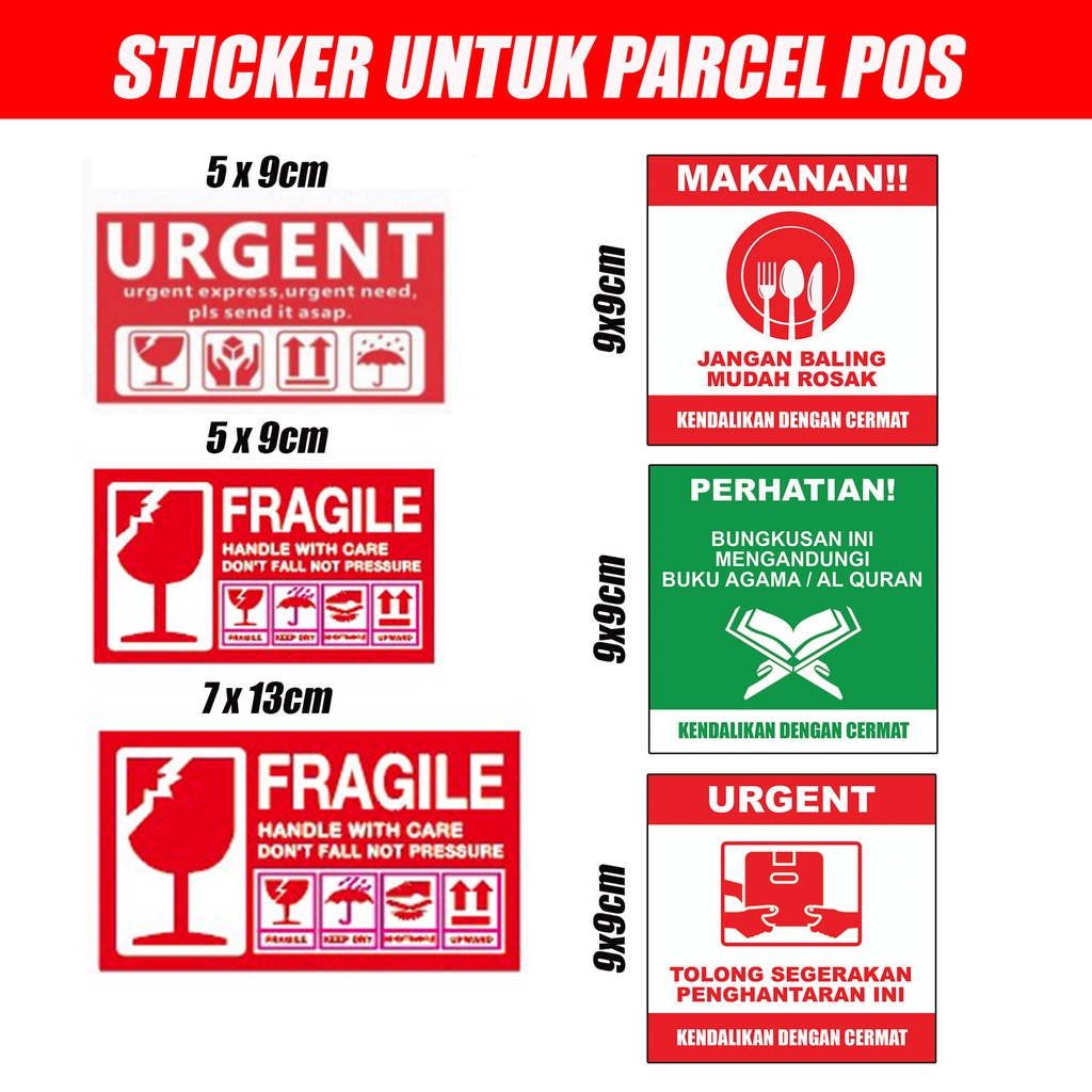 Sticker Mudah Pecah FOOD / QURAN/ URGENT/ FRAGILE STICKER ready stock 7 ...