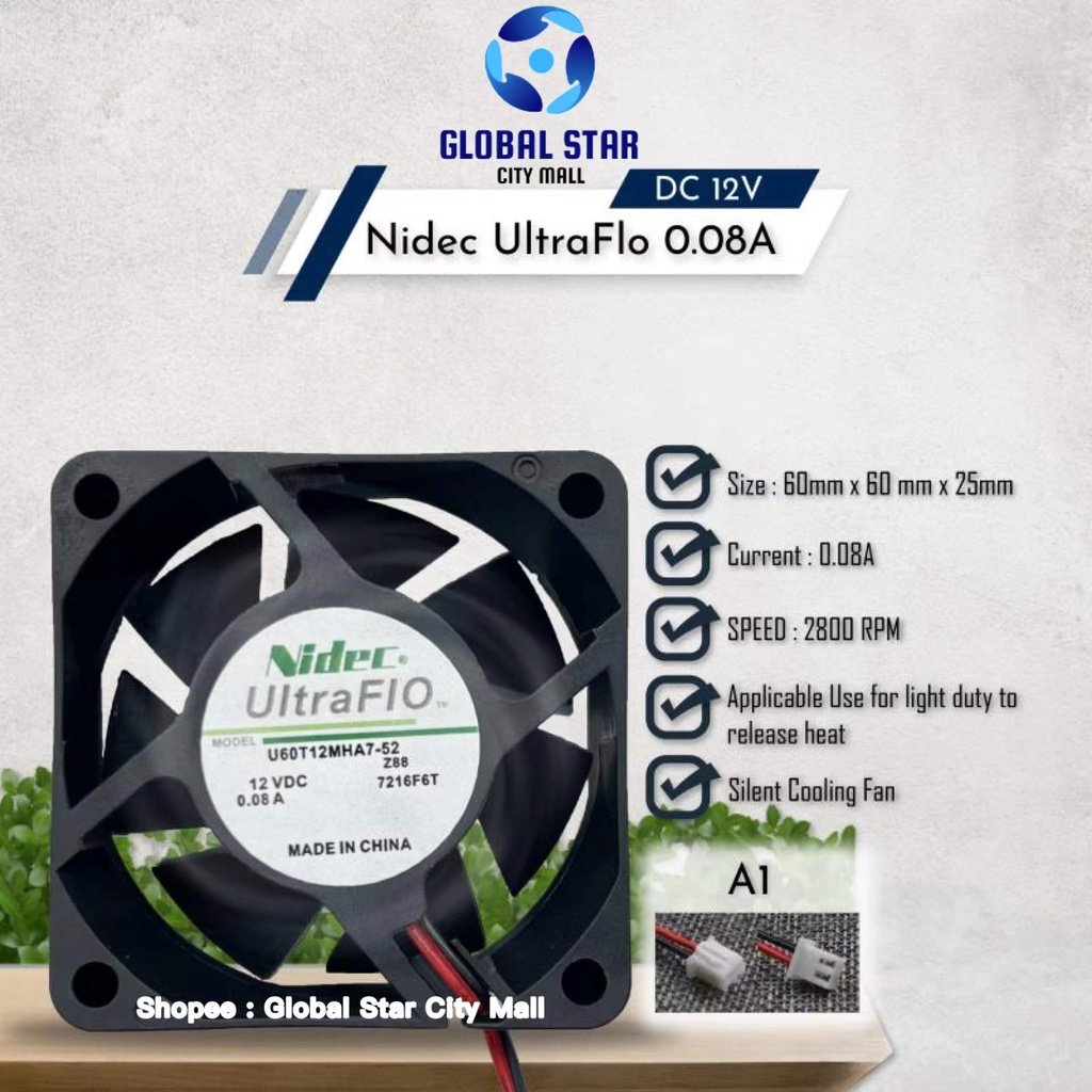 [BUY 1 FREE 1] Original Nidec Ultra Flo DC12V 0.08A 2800rpm Silent ...