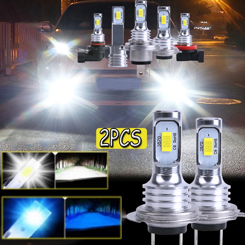 2PCS 3570 Chip Canbus LED Car Fog Lights H7 H8 H11 9005 HB3 9006 HB4 H1 H3  H4 Led Bulb Car Fog Lamp Driving Lights 6000K 8000K