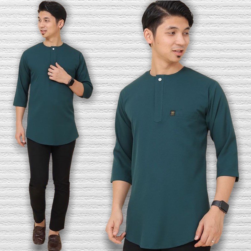 Kurta Adam Kurta Teluk Belanga Lengan Tiga Suku Kurta Moden Slimfit Sedondon Raya 2022 0732