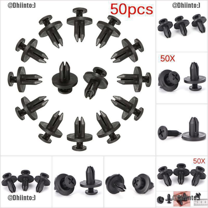 (TDST) 50Pcs 6 Mm Auto Car Bumper Fender Retainer Push Black Plastic