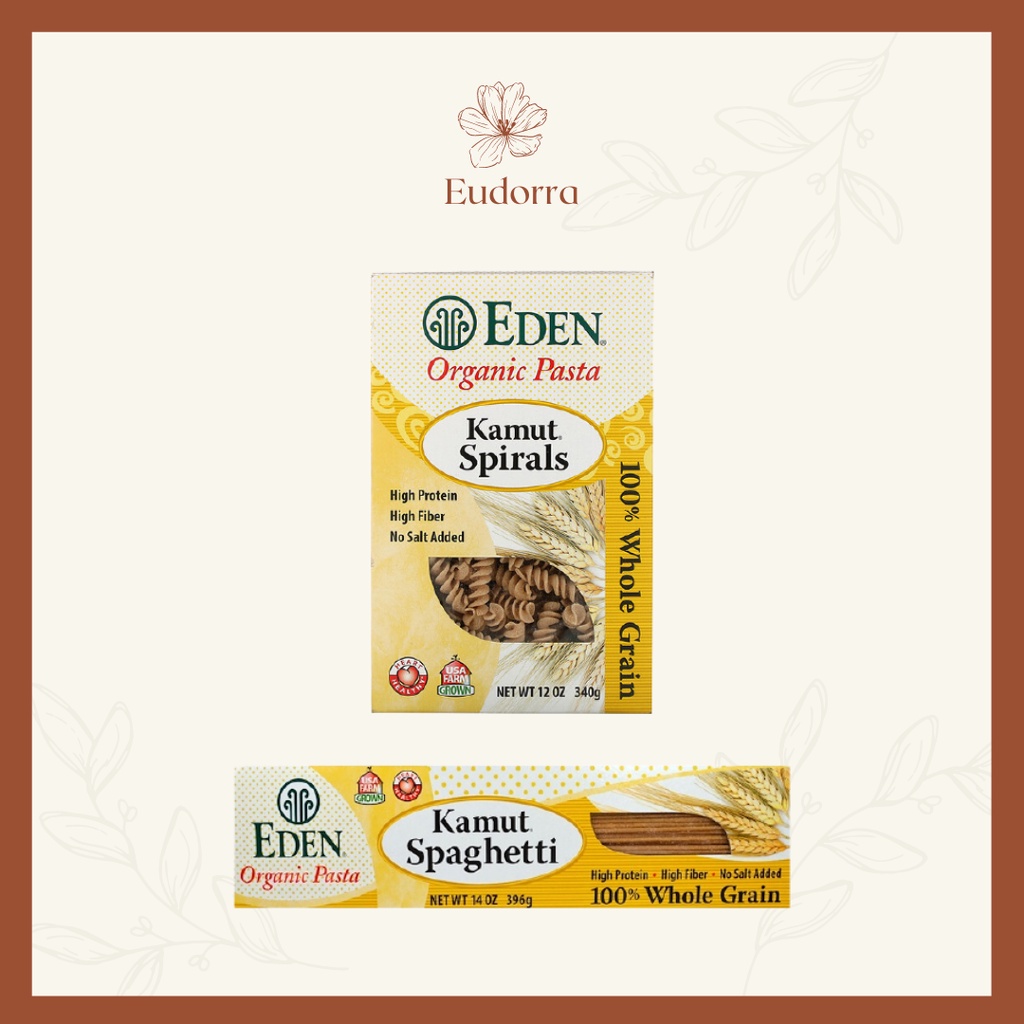 Eden Foods, Organic Pasta, Kamut Spaghetti/Kamut Spirals, 100 Whole
