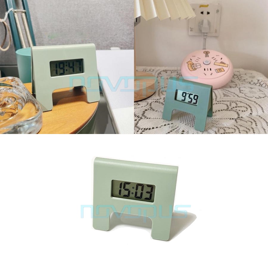 IKEA KUPONG Cute Mini Travel Digital Alarm Clock GreyGreen Shopee
