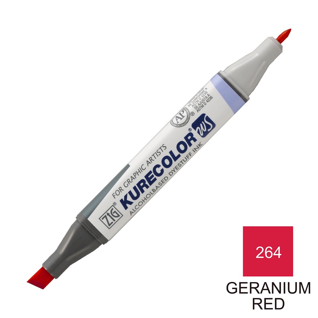 Kuretake ZIG Kurecolor Twin WS - 264 Geranium Red - Art Marker