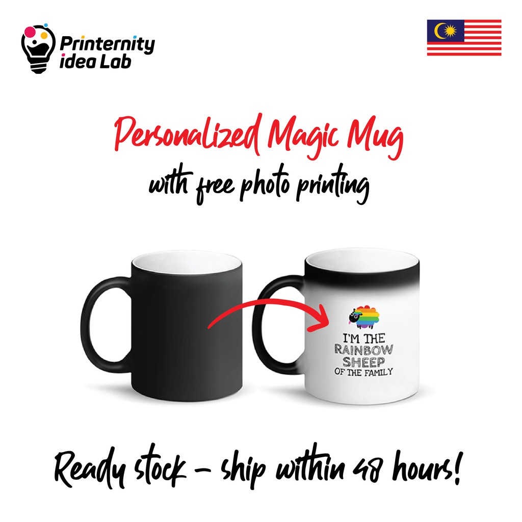 MAGIC MUG - Personalised Colour Changing Magic Mug With FREE PRINTING ...