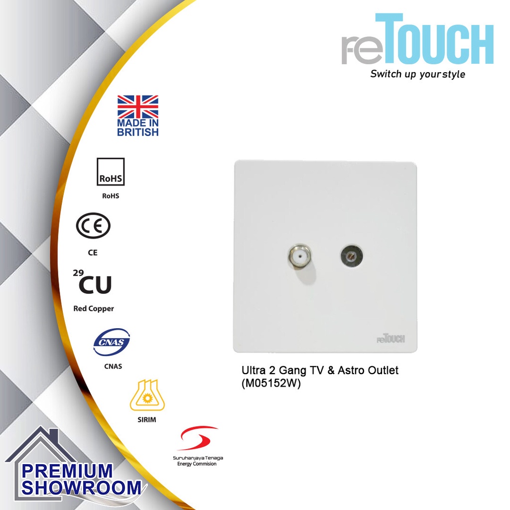 ReTouch Ultra 2 Gang TV & Astro Outlet (M05152W) | Shopee Malaysia