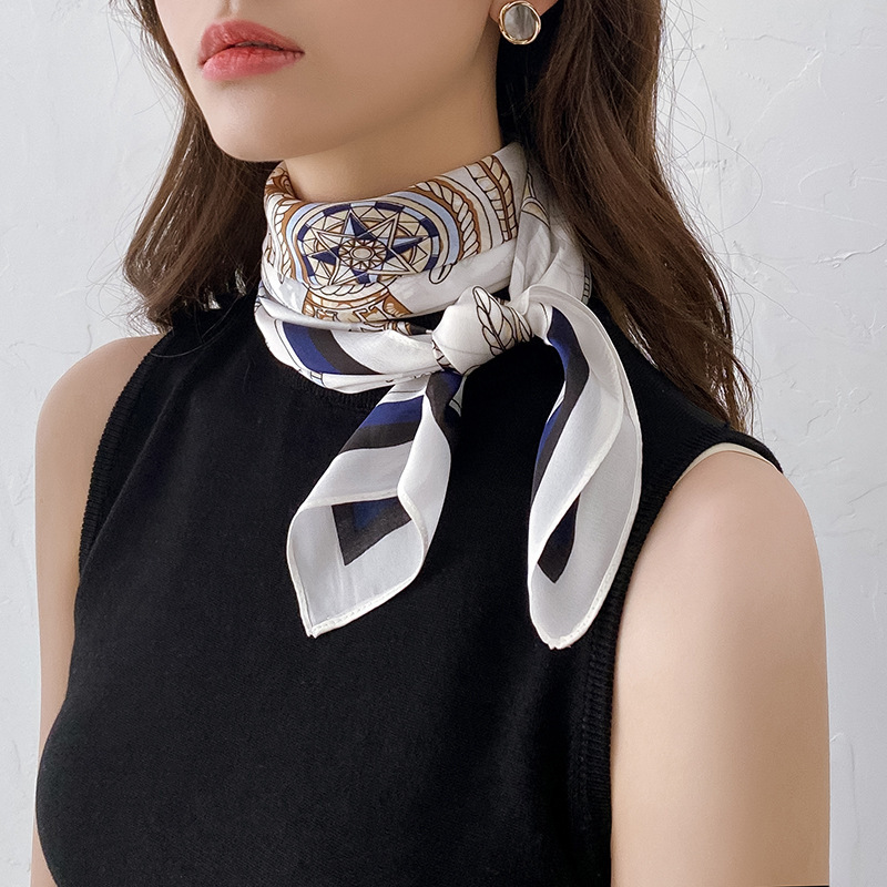 Korean silk scarf small square scarf women's spring and autumn all