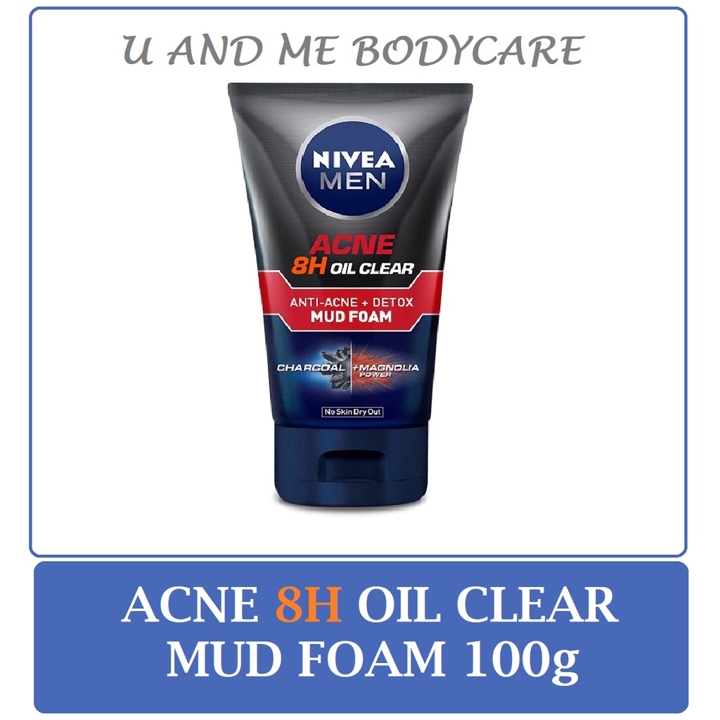 Nivea Men Acne Oil Clear Acne Defense Anti Acne Mud Foam 100g | Shopee ...