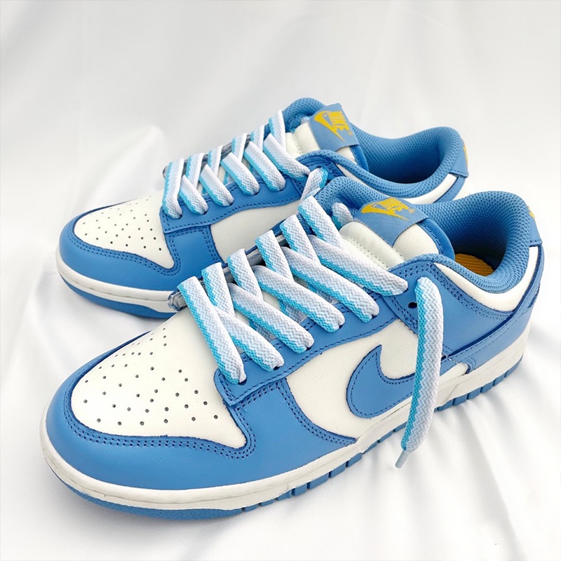 Nike dunk low cut aj1 universal North Carolina blue gradient color matching shoelace letter logo shoe rope