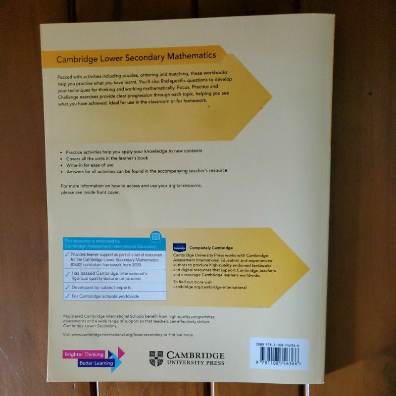 Cambridge Lower Secondary Mathematics Workbook 7 (with ans