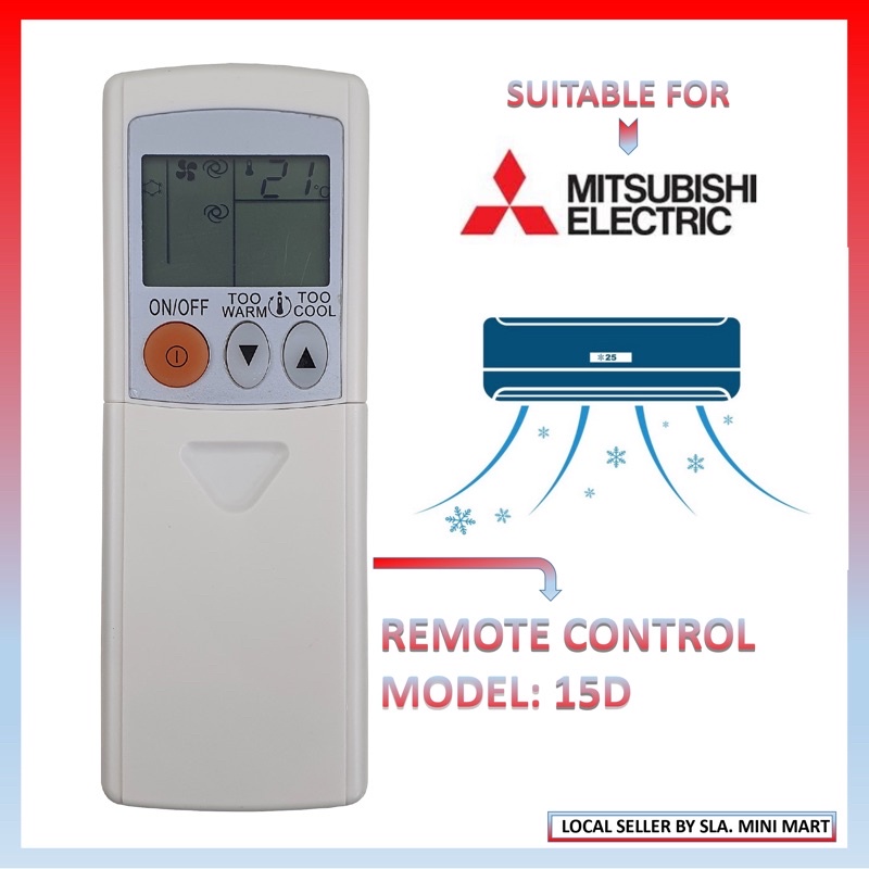 MITSUBISHI AIRCOND REMOTE CONTROL 15D (FOR MITSUBISHI ELECTRIC