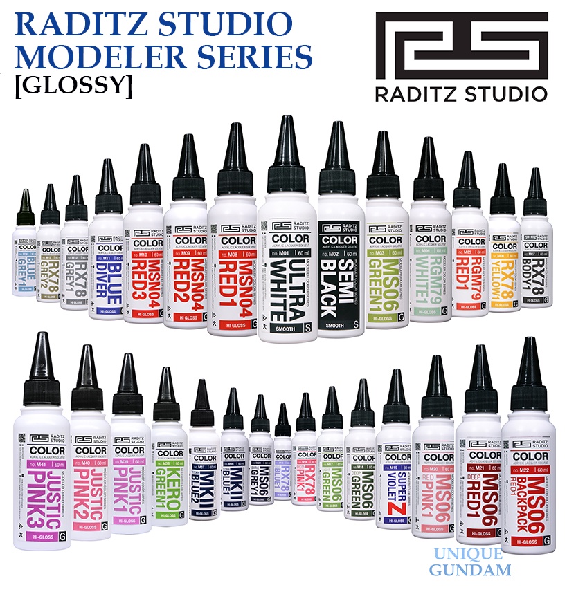 [RADITZ STUDIO] MODELER COLOR SERIES [GLOSSY] Pre-Thinned Paint For ...