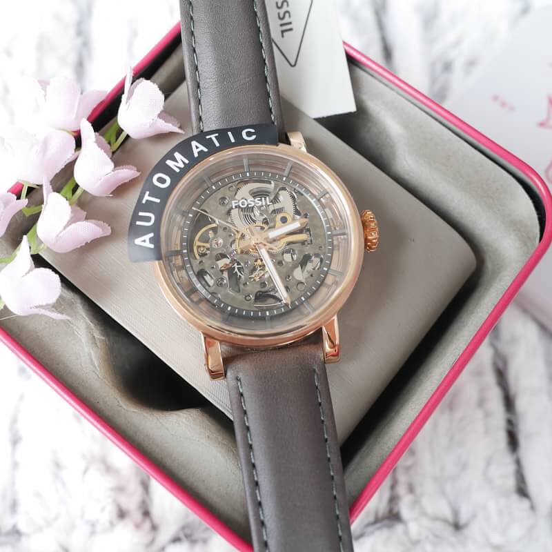 OFFICIAL WARRANTY Fossil Women s ME3089 Original Boyfriend Automatic Grey Leather Watch 2 Years Fossil Warranty Shopee Malaysia