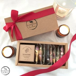 [Gift Box] 1pc Candle with Flower Tea Gift Box For Birthday Gift, Hadiah, Christmas Gift, Corporate Gift