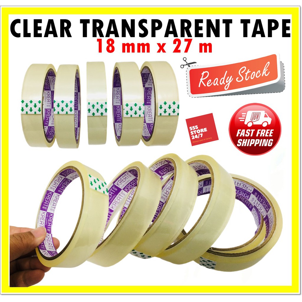 Transparent Clear 18mm20m Cellotape Rolls Ultratape Selotape Packing Tape  F2M2