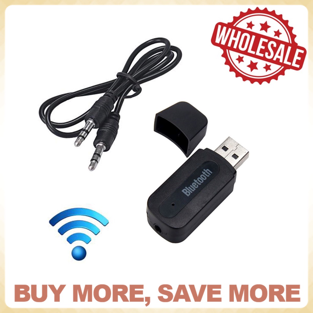  Ready Stock USB Bluetooth Dongle Audio Transmitter Receiver 3 5MM AUX 