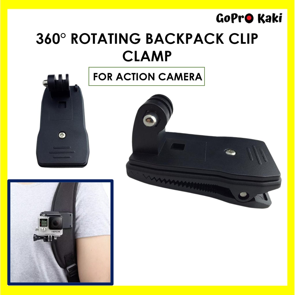 360° Rotating Backpack Rec-mounts Clip Fast Clamp Mount For GoPro ...