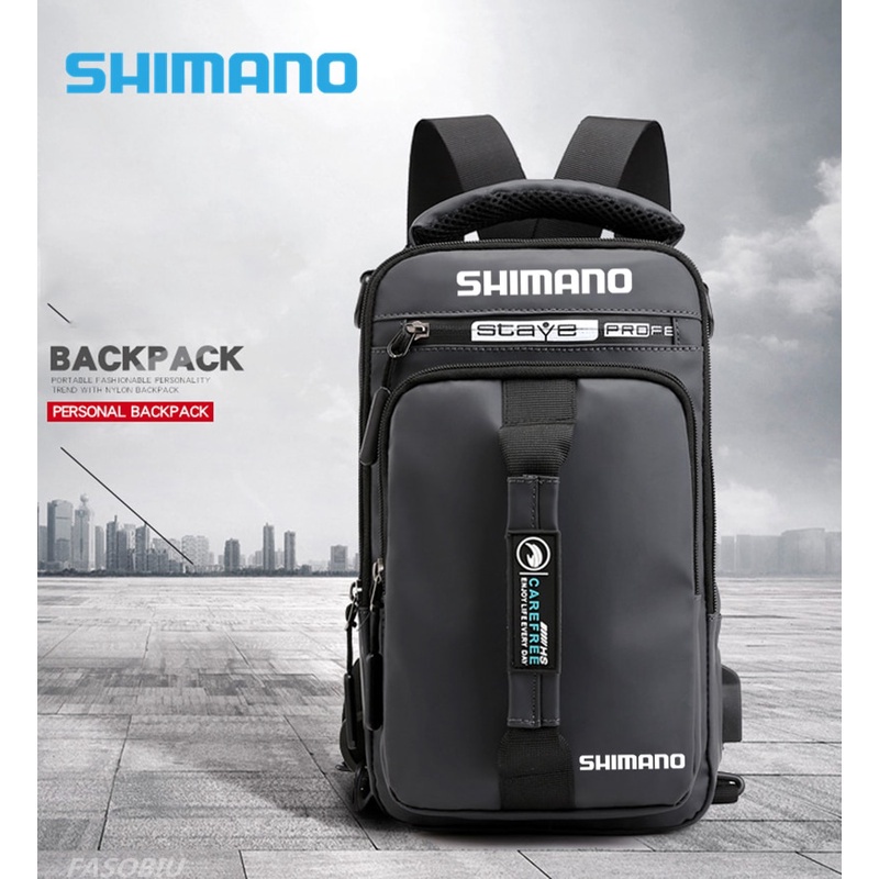 New Shimano Men Women Single Shoulder Fishing Bags Waterproof Leisure Multi  Function USB Backpacks