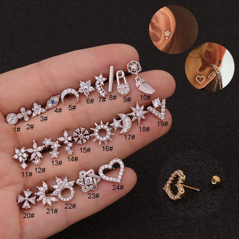 Cartilage screw deals back earrings