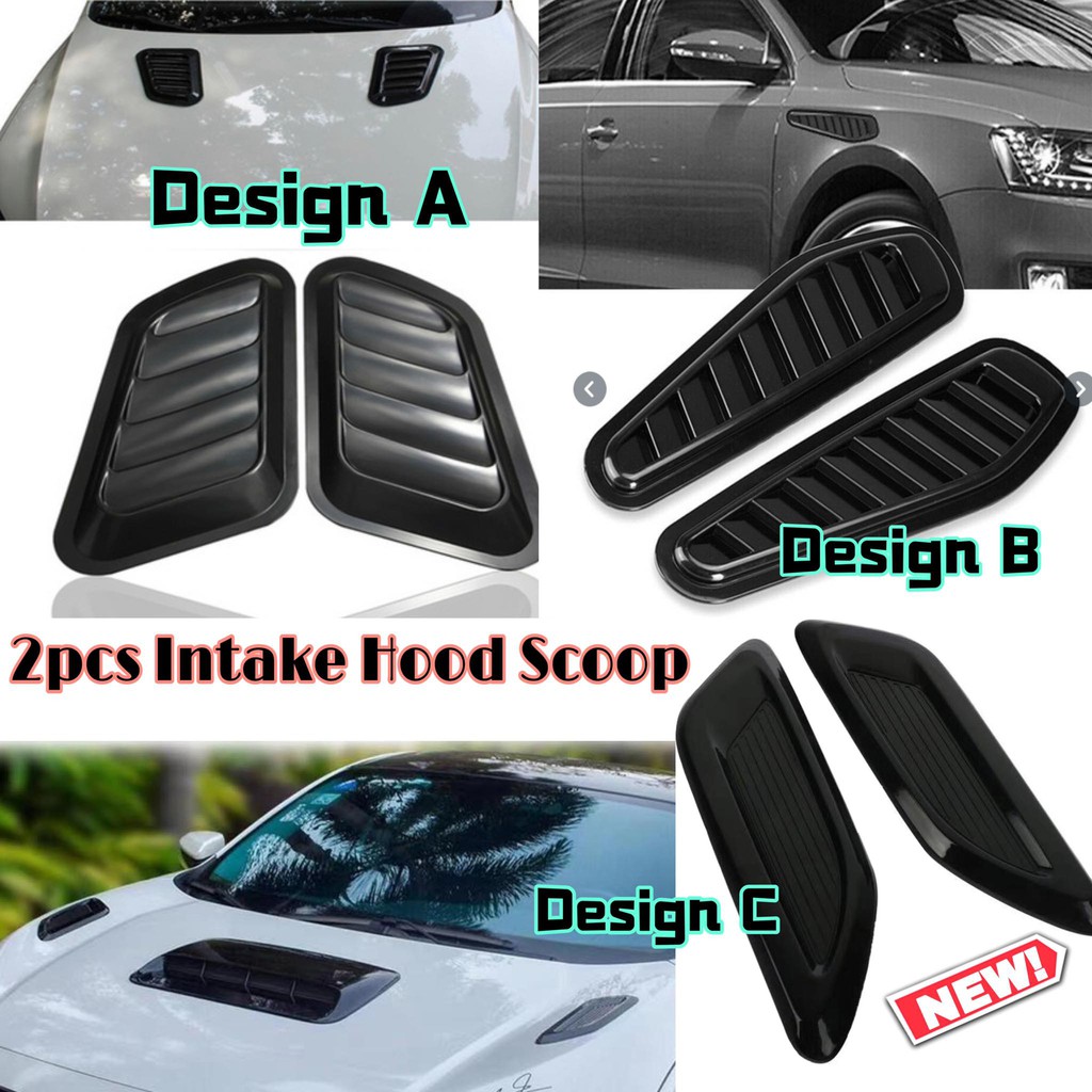 Jual Air Scoop Air Flow Intake Scoop Turbo Bonnet Vent Cover Hood 2pc Hitam Vaut05 I.216667797