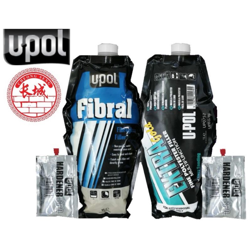 UPOL FIBRAL FIBERGLASS / EXTRA GOLD POLYESTER FILLER PUTTY [WITH