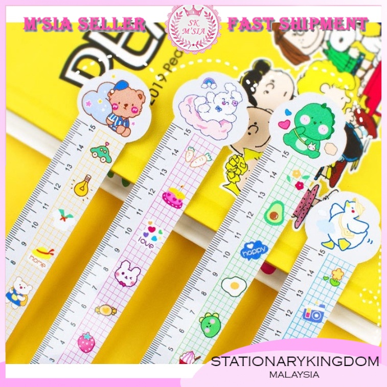 15cm Ruler Fancy Bear and Friends Cartoon Plastic Ruler Pembaris ...