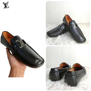 Kasut lelaki LV's BLACK SMOOTH LEATHER casual sneakers business shoes  loafer men