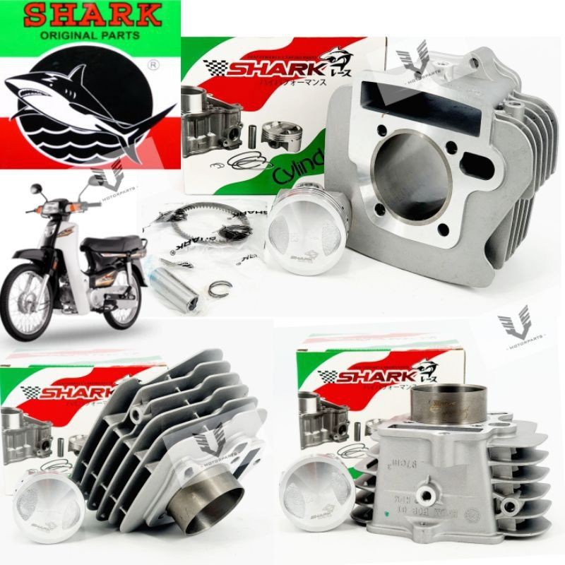 Shark Racing Ex5 Dream/Wave100 Racing Cylinder Block Set 53MM/54MM/55MM ...