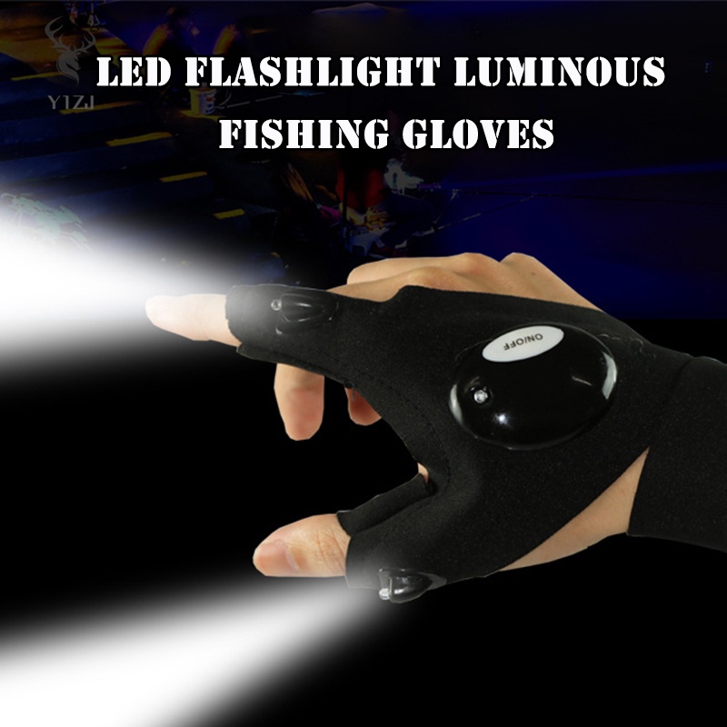 Fingerless Glove LED Flashlight Torch Outdoor Tool Fishing Camping