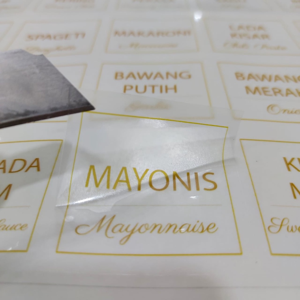 (54pcs)Sticker Label Dapur Minimalist Ready made Waterproof 5cmx5cm ...