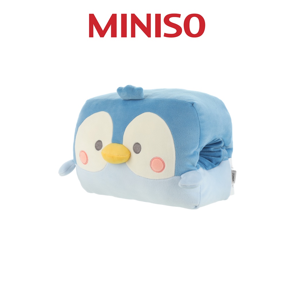 MINISO Cute Penguin Office Desk Hand Warmer Nap Pillow Blue / Grey