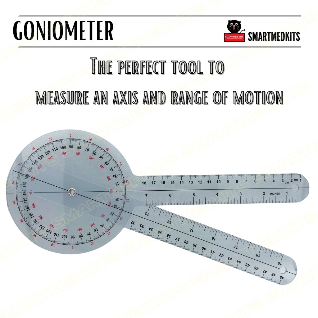 Goniometer - orthopaedic tool / angle ruler / joint bend measurement ...