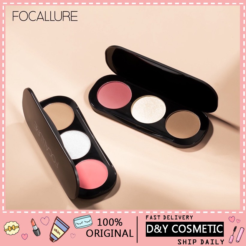 [Ready Stock] FOCALLURE 5 Colors Blush Highlighter Baked Contour