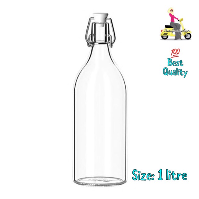 ️READY STOCK ️ Botol kaca IKEA / bottle with stopper, clear glass - 1 ...