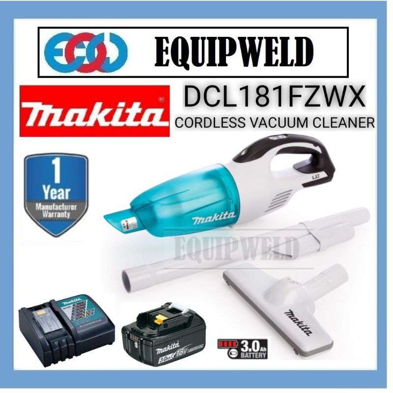 MAKITA 18V DCL181FZWX CORDLESS VACUUM CLEANER SET 18V 3.0AH BATTERY DC18RC CHARGER DCL181