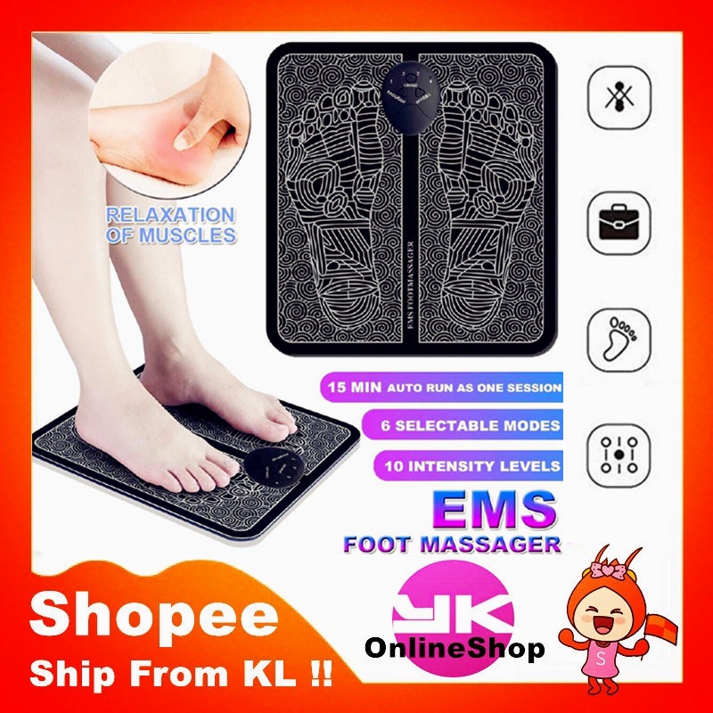 Electric EMS Foot Massage Pad Pengurut Kaki EMS Foot Massage Pad Feet ...