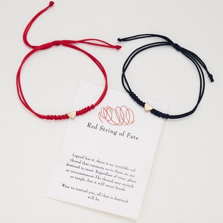 Jade Heart Bracelet, Good Luck Red Cord, Red String of Fate, Love