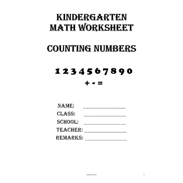 Printable Color Mathematics Worksheets Buku Latihan Matematik Counting ...