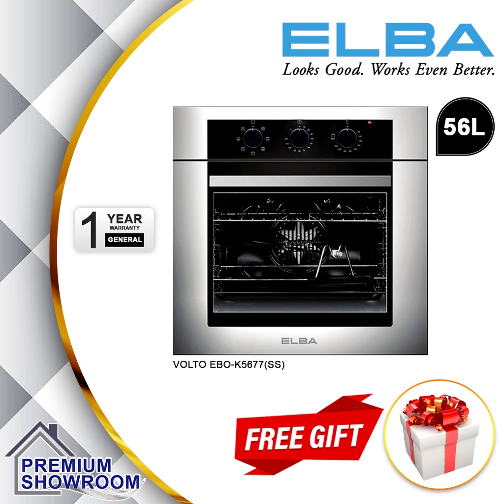 (Authorized Dealer) ELBA builtin oven 67L/56L vol tray with 7