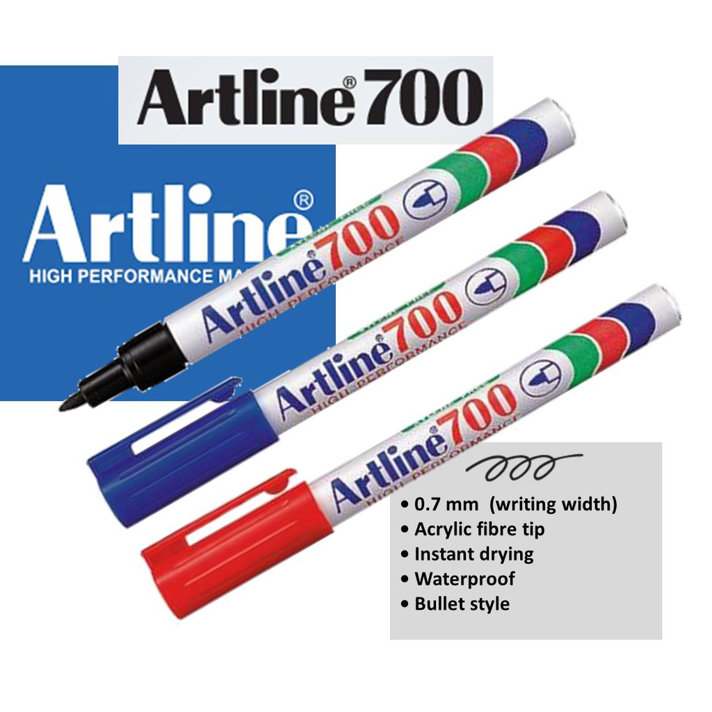 Artline 700 Permanent Marker Bullet Tip Refillable (Pen marker dakwat