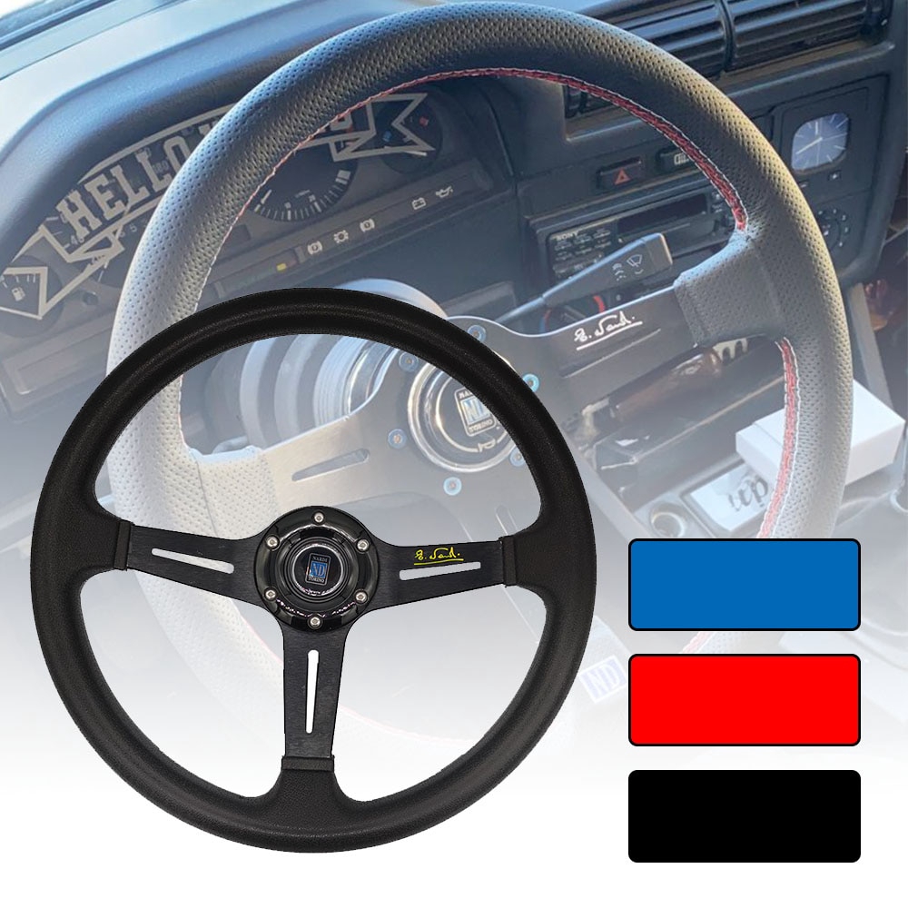 Universal 14 inch ND PU Auto Racing Steering wheels Deep Corn Drifting ...